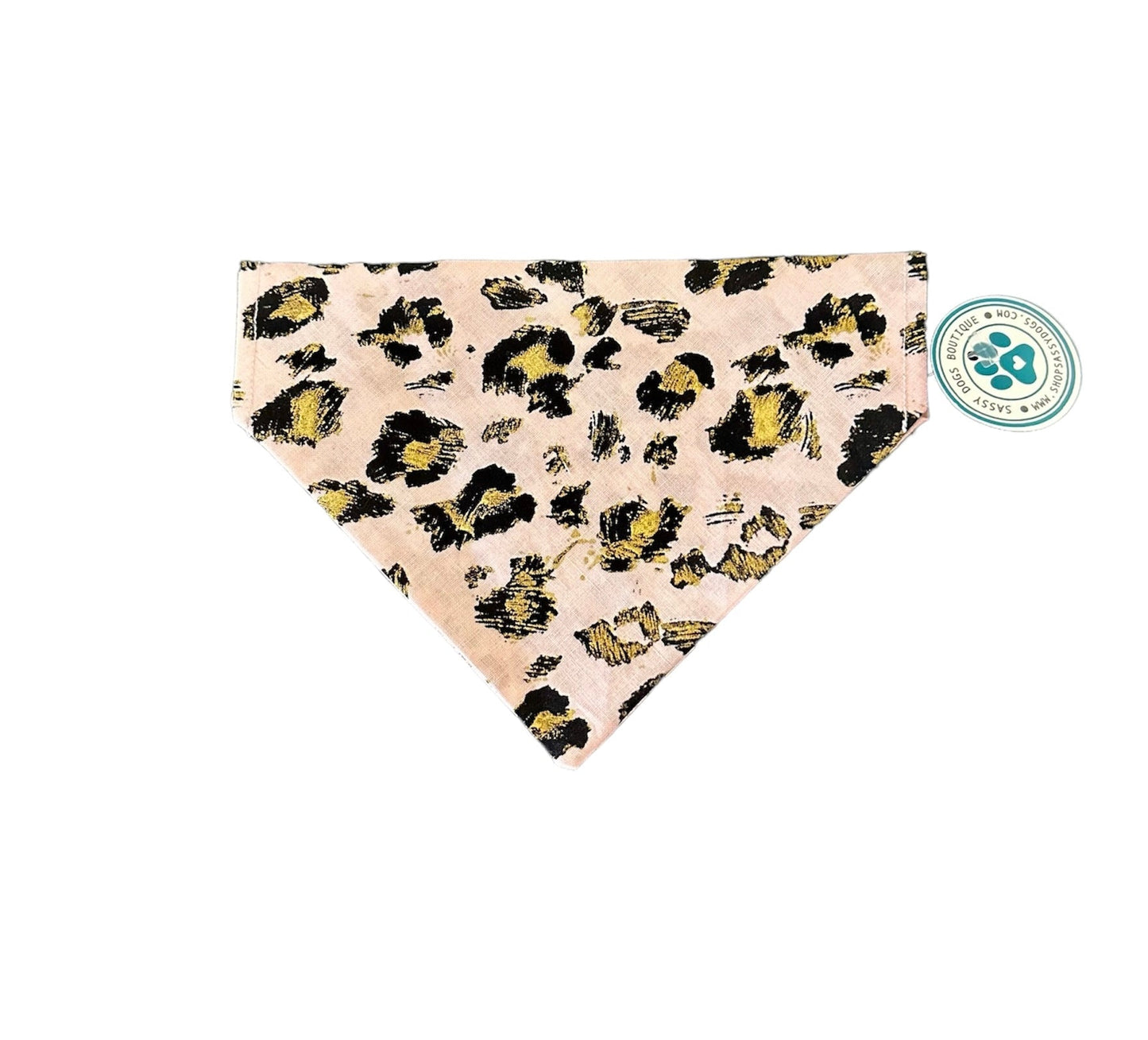 Pink & Black Leopard Bandana
