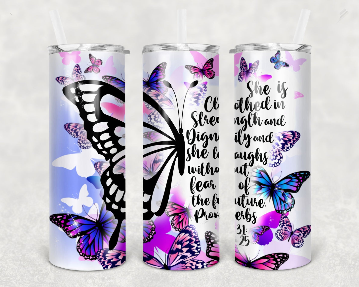 Proverbs 31:25 Verse Tumbler