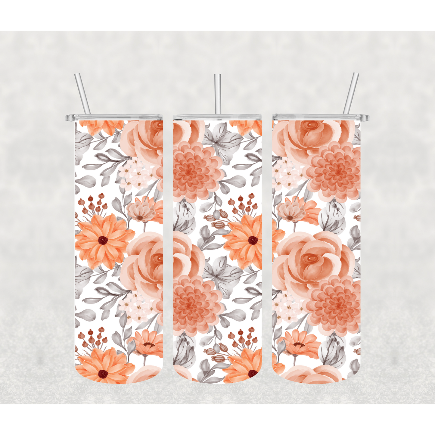 Peach Florals Tumbler