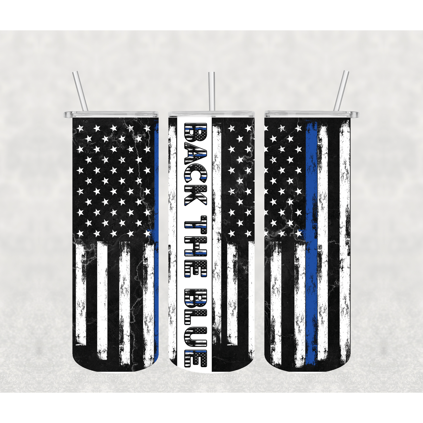 Back the Blue Flag Tumbler
