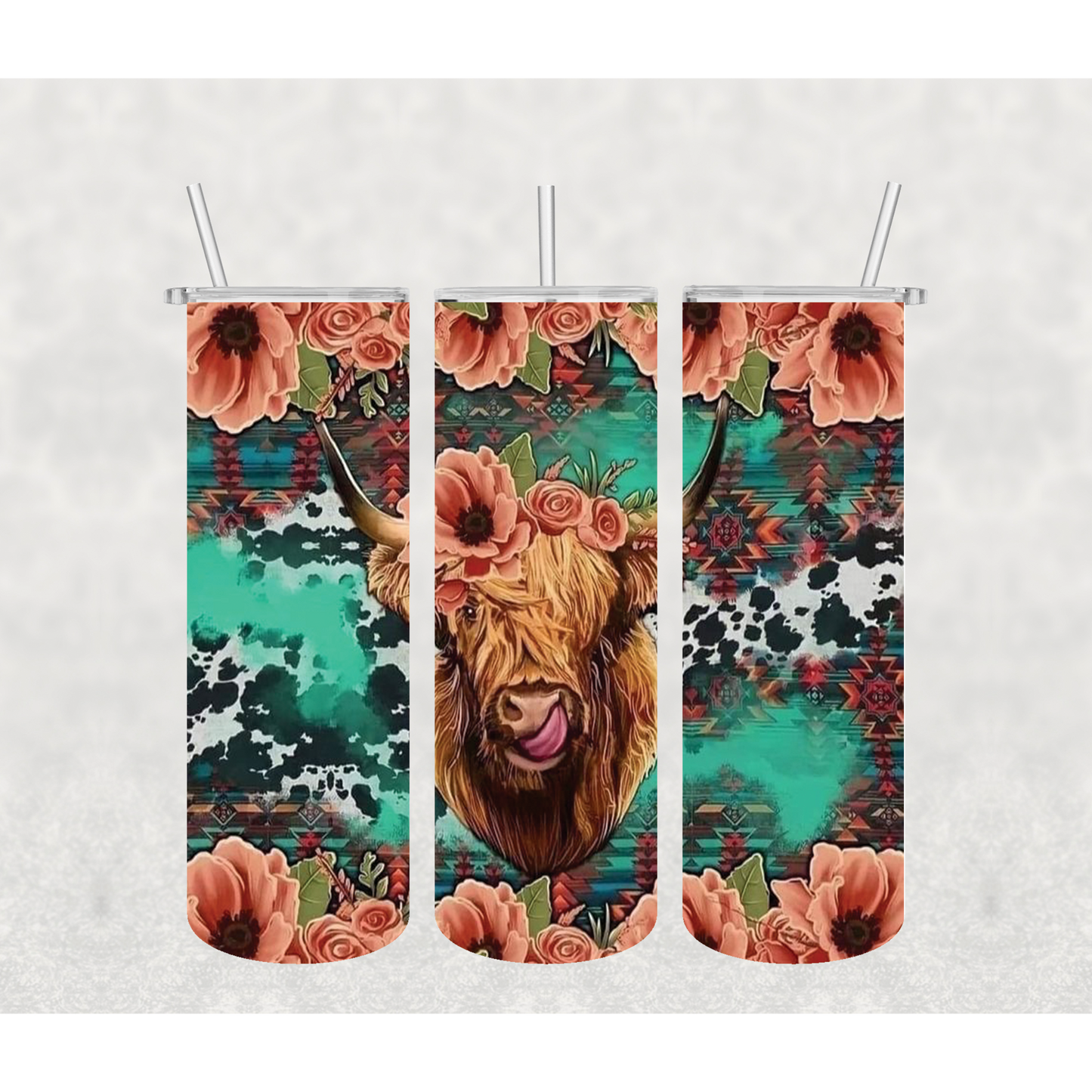 Flower Cow Tumbler