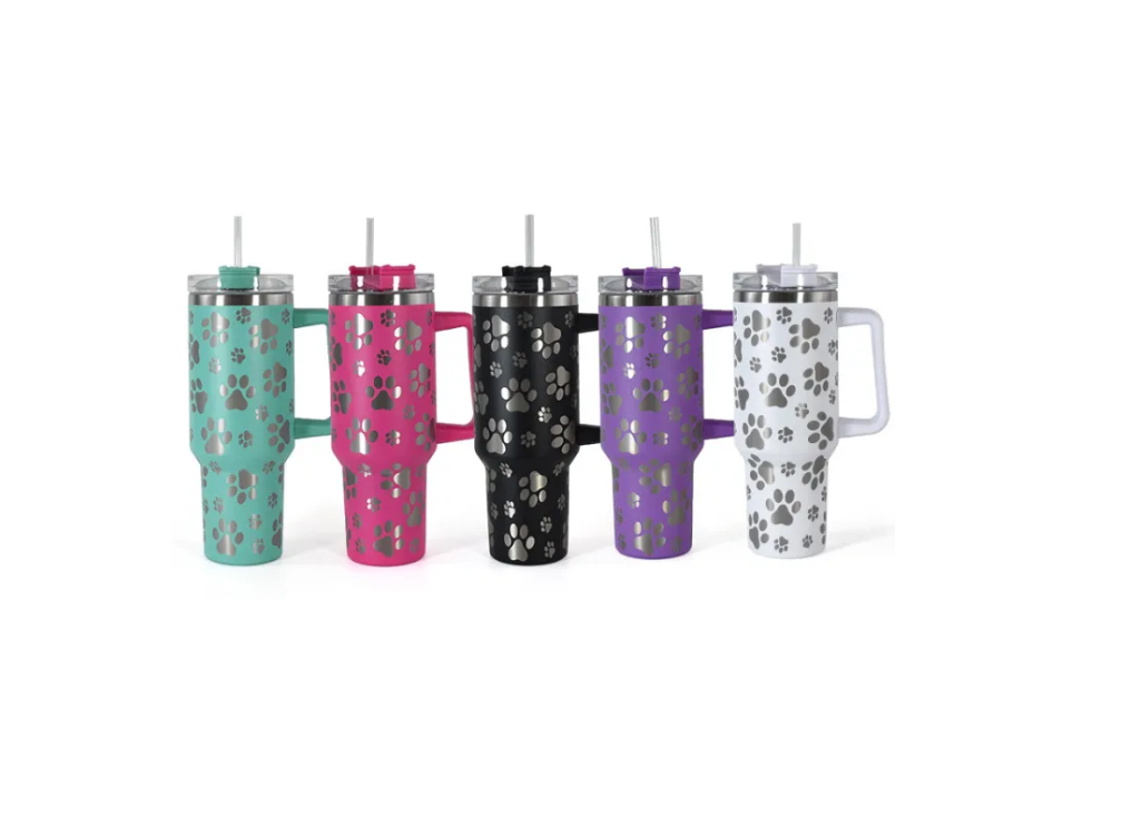 40oz Paw Print Tumbler