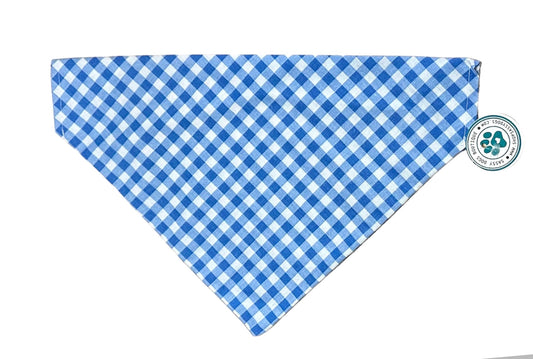 Blue checkered Dog Bandana