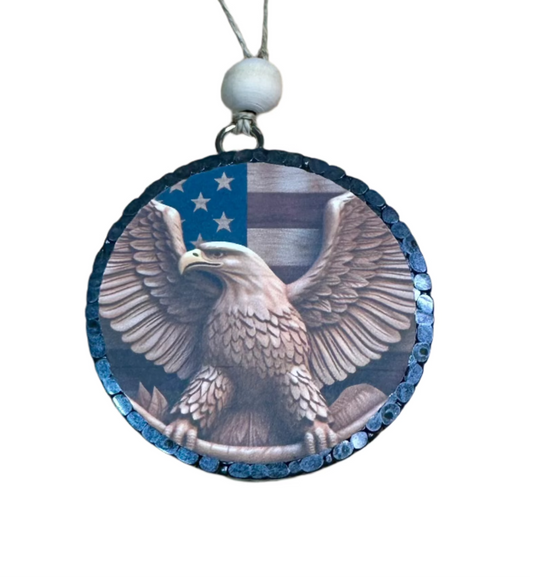 American Eagle with Flag Freshie