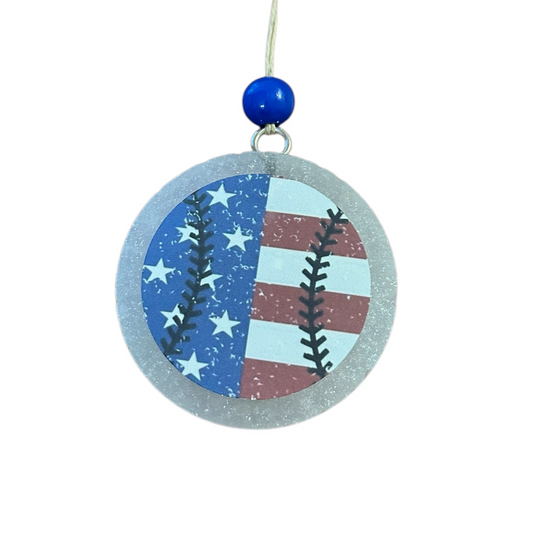 Baseball with American flag car Freshie