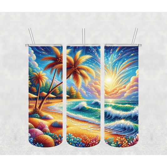 Abstract Beach Landscape Tumbler