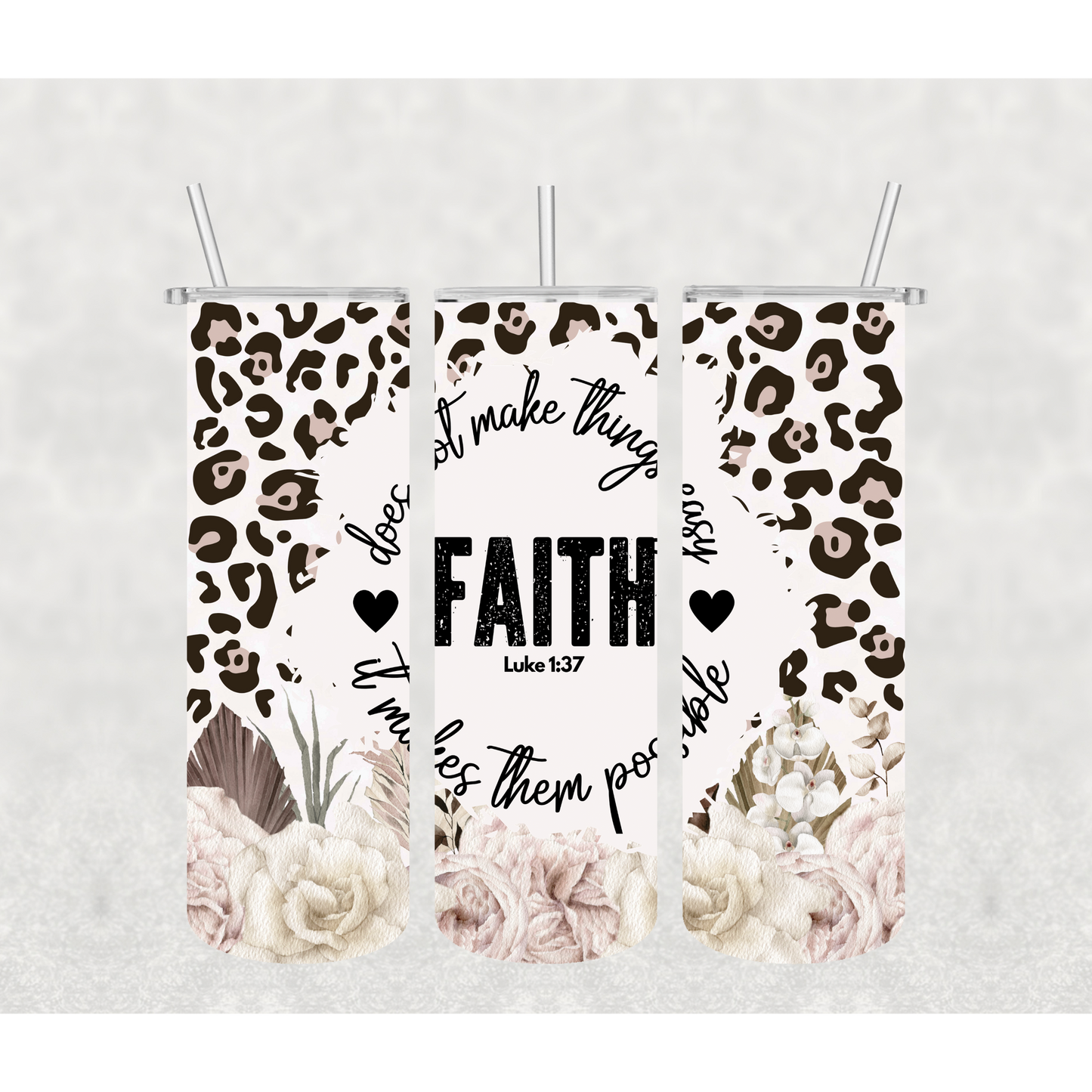Faith Leopard Verse Tumbler