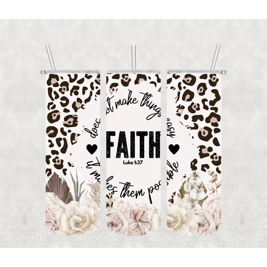 Faith Leopard Verse Tumbler