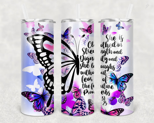 Proverbs 31:25 Verse Tumbler