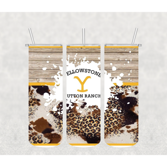 Yellowstone Cow Hide Tumbler