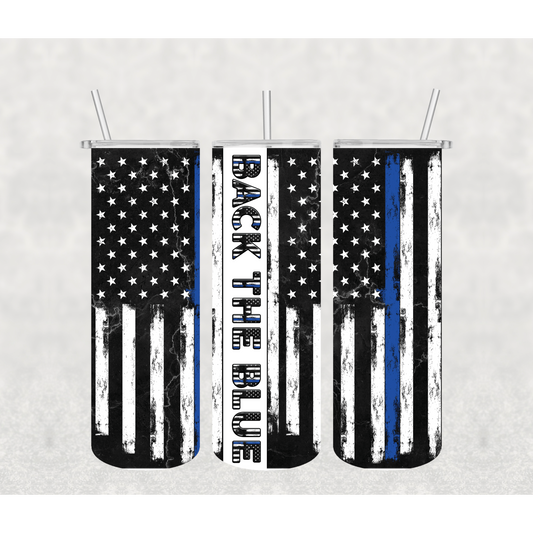 Back the Blue Flag Tumbler