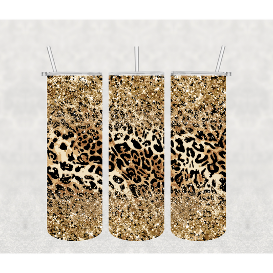 Cheetah Glitter Tumbler