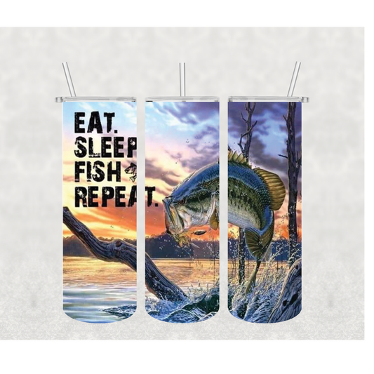 Eat Sleep Fish Repeat Tumbler