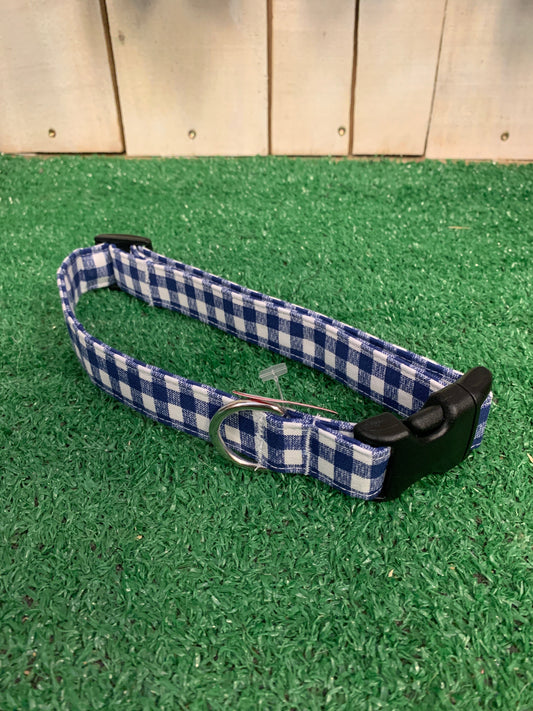 Blue Gingham Dog Collar - Shop Sassy Dogs
