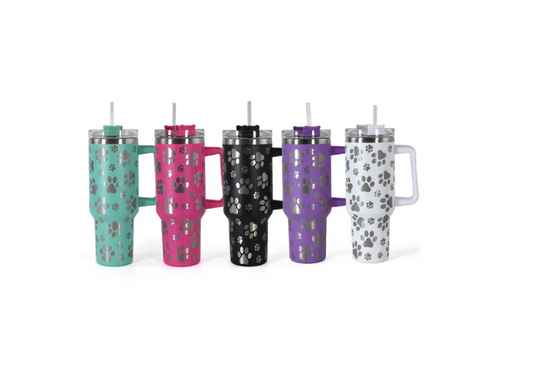 40oz Paw Print Tumbler